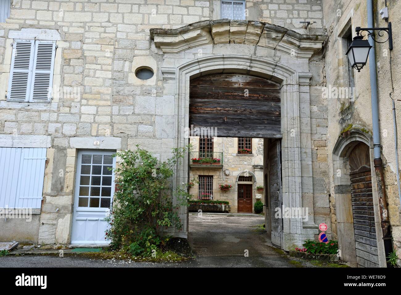 Frankreich, Doubs, Mouthier Haute Pierre, Place Du Prieure, das Gebet Stockfoto