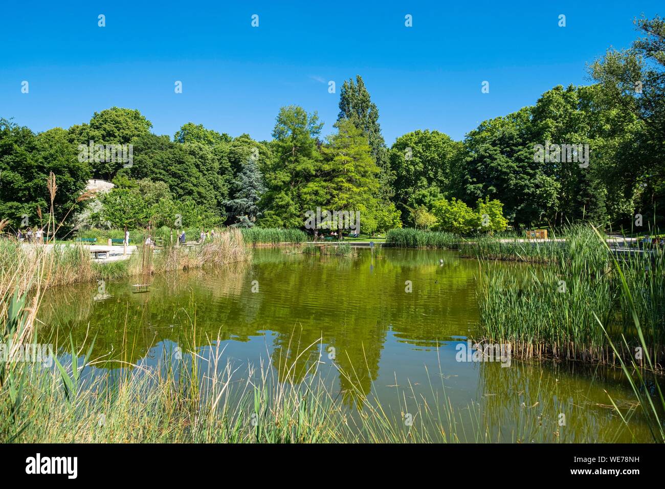 Frankreich, Paris, entlang der GR® Paris 2024, metropolitan Weitwanderweg in Unterstützung von Paris Angebot für die 2024 olympischen Spiele erstellt, Maison Blanche Bezirk, Kellermann Park Stockfoto