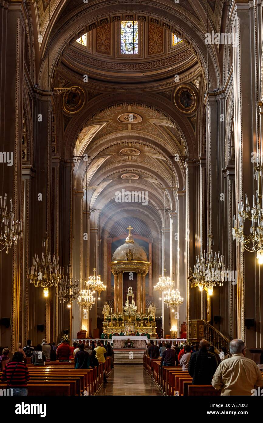 Mexiko, Michoacán, Morelia, die historische Altstadt von Morelia als Weltkulturerbe von der UNESCO, die Kathedrale von innen Stockfoto