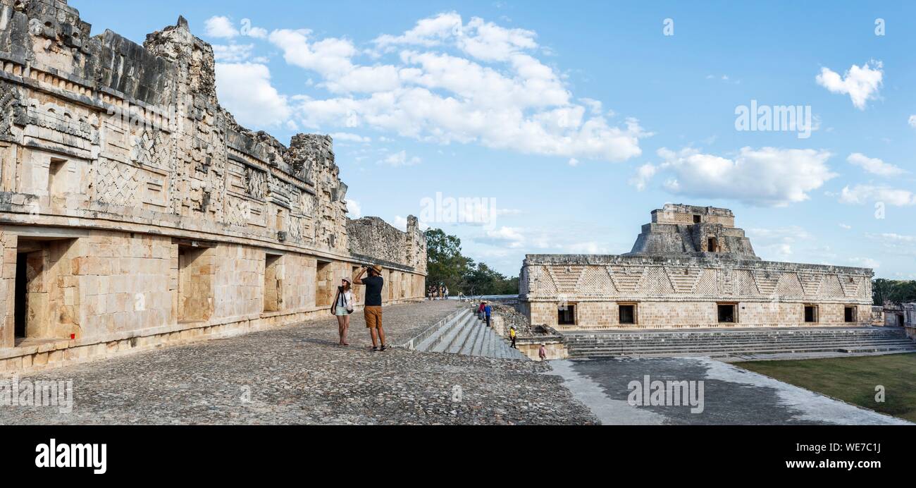 Mexiko, Yucatan, Uxmal, als Weltkulturerbe von der UNESCO, dem Nonnenkloster Viereck Stockfoto
