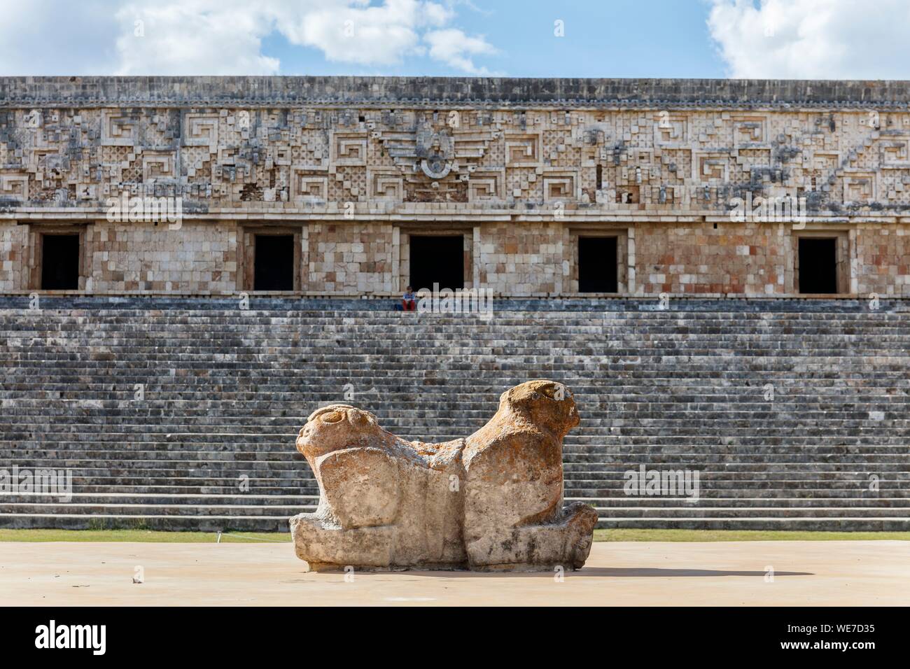 Mexiko, Yucatan, Uxmal, UNESCO Weltkulturerbe, dem Palast des Gouverneurs aufgeführt Stockfoto