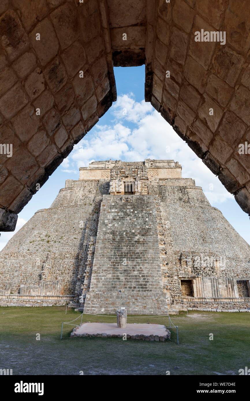 Mexiko, Yucatan, Uxmal, als Weltkulturerbe von der UNESCO, Pyramide von der Wahrsager Stockfoto