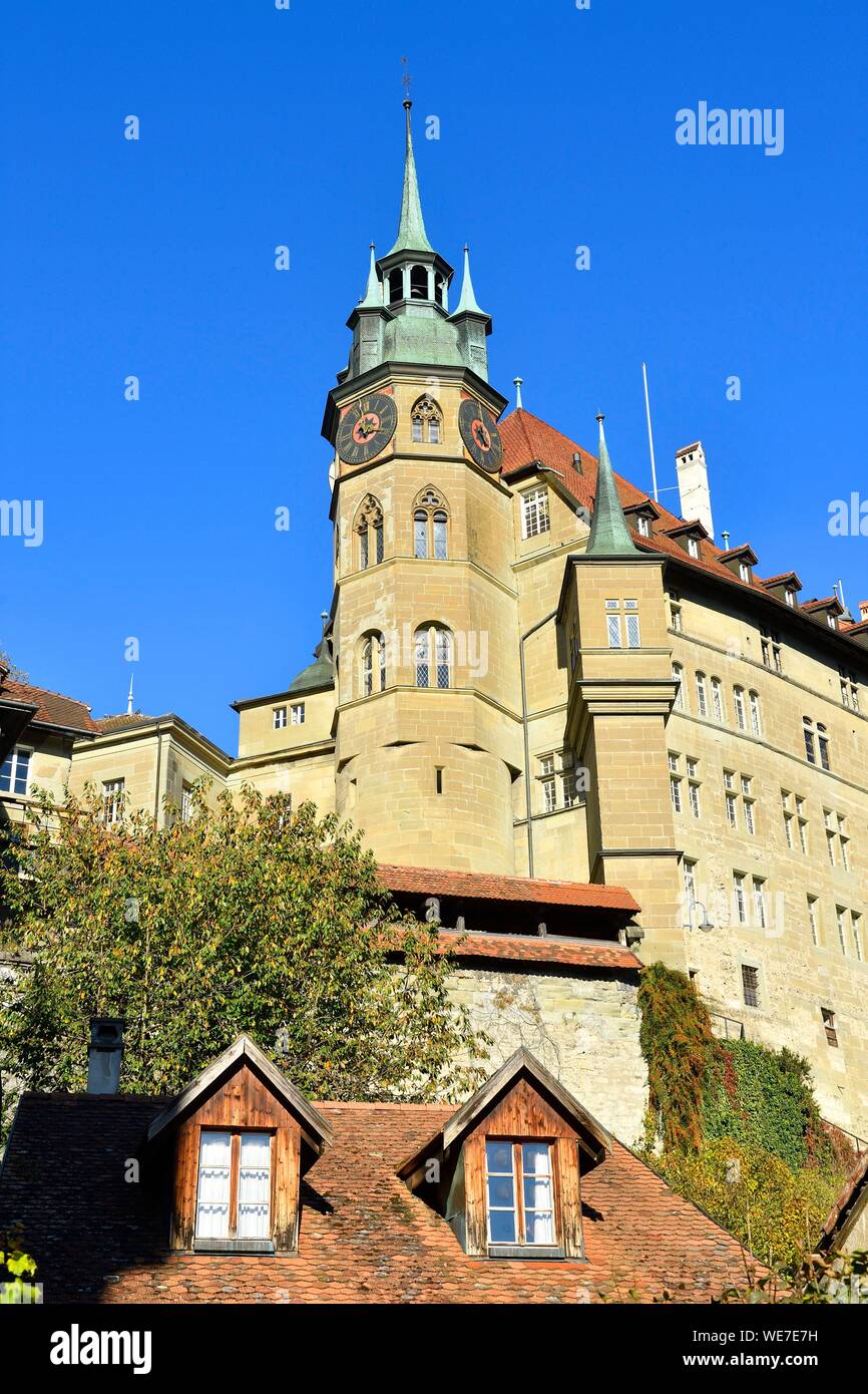 Schweiz, Kanton Freiburg, Fribourg, Rathaus Stockfoto