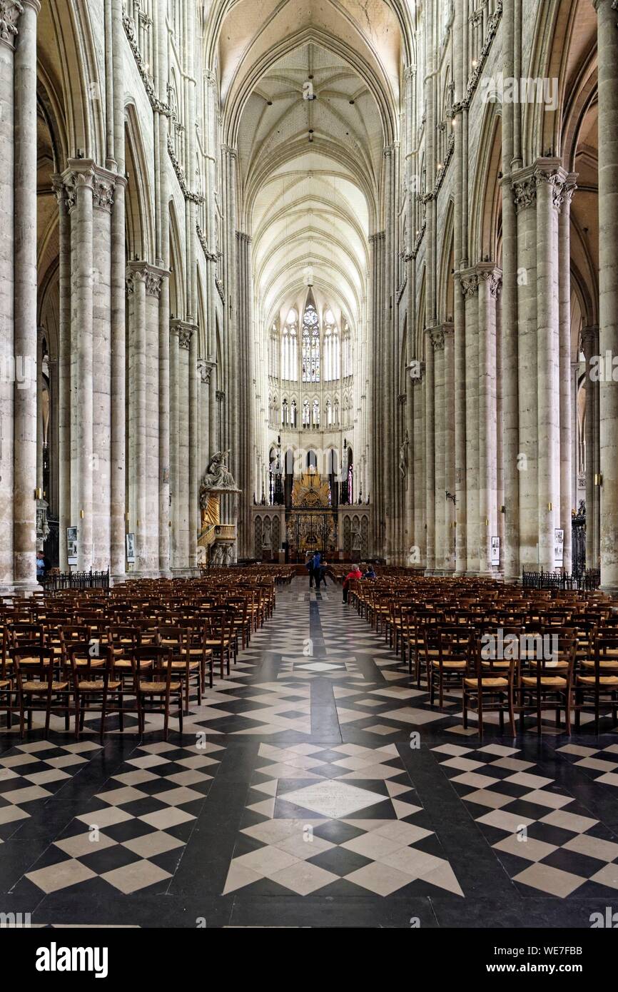 Frankreich, Picardie, Amiens, die Kathedrale Notre-Dame, das Juwel der Gotik, als Weltkulturerbe der UNESCO Stockfoto