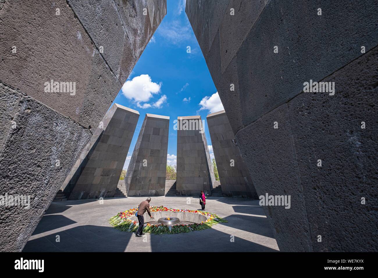 Armenien, Yerevan Tsitsernakaberd ist ein Denkmal für die Opfer des armenischen Genozids, eröffnet im Jahr 1967 Stockfoto