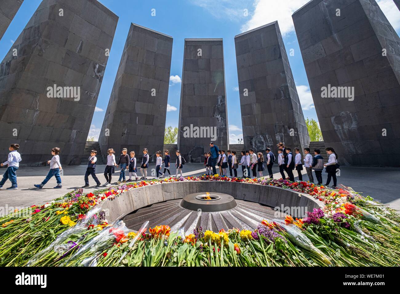 Armenien, Yerevan Tsitsernakaberd ist ein Denkmal für die Opfer des armenischen Genozids, eröffnet im Jahr 1967 Stockfoto