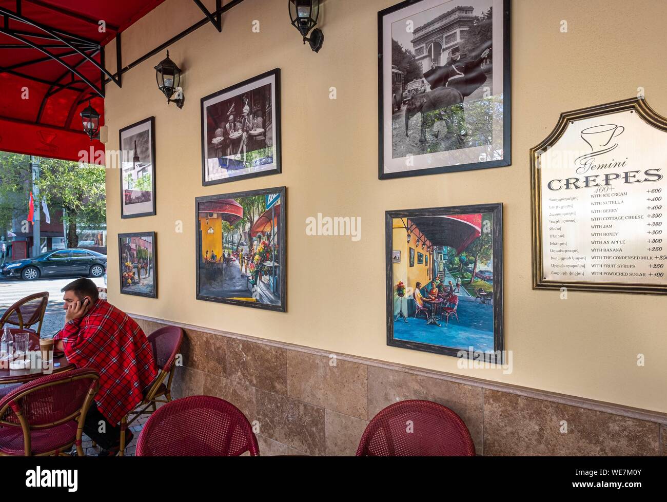 Armenien, Yerevan, Gemini Restaurant, Brasserie im französischen Stil Stockfoto