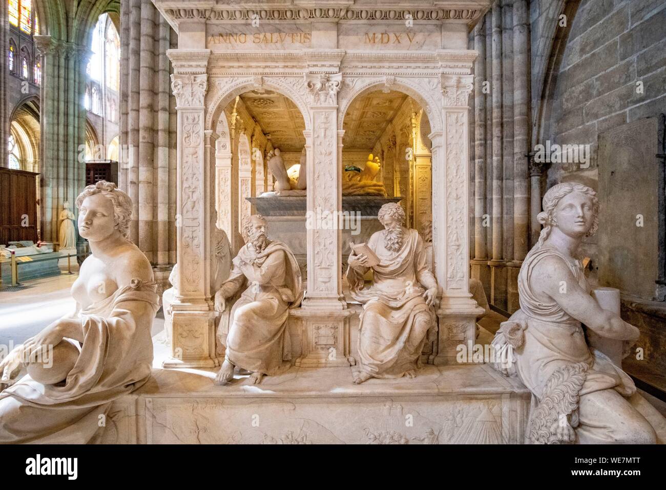 Frankreich, Seine Saint Denis, Saint Denis, die Kathedrale Basilica, das Grab von Ludwig XII. und Anne de Bretagne Stockfoto
