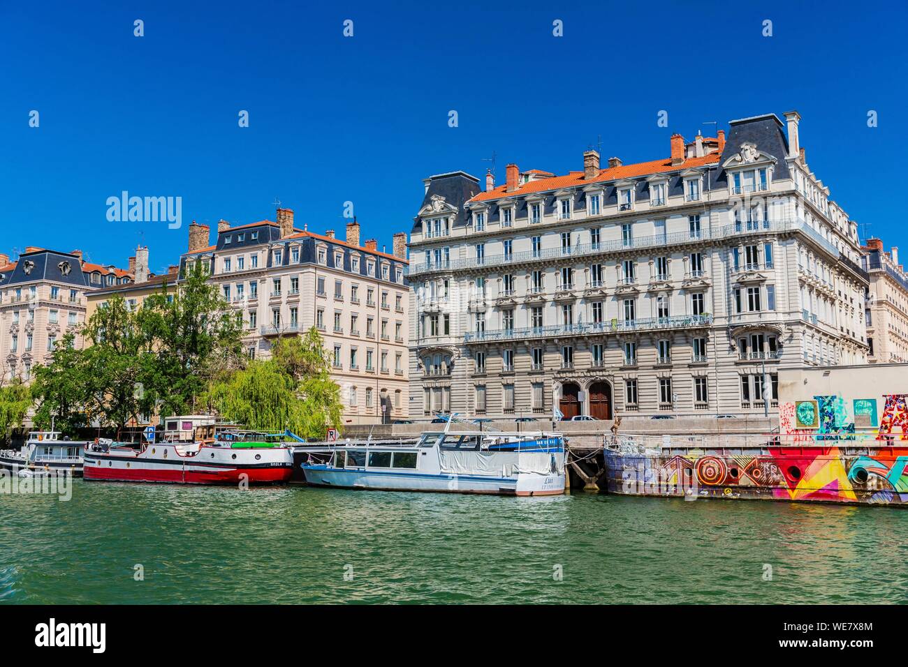 Frankreich, Rhone, Lyon Presqu'île, Kai Tilsitt Stockfoto