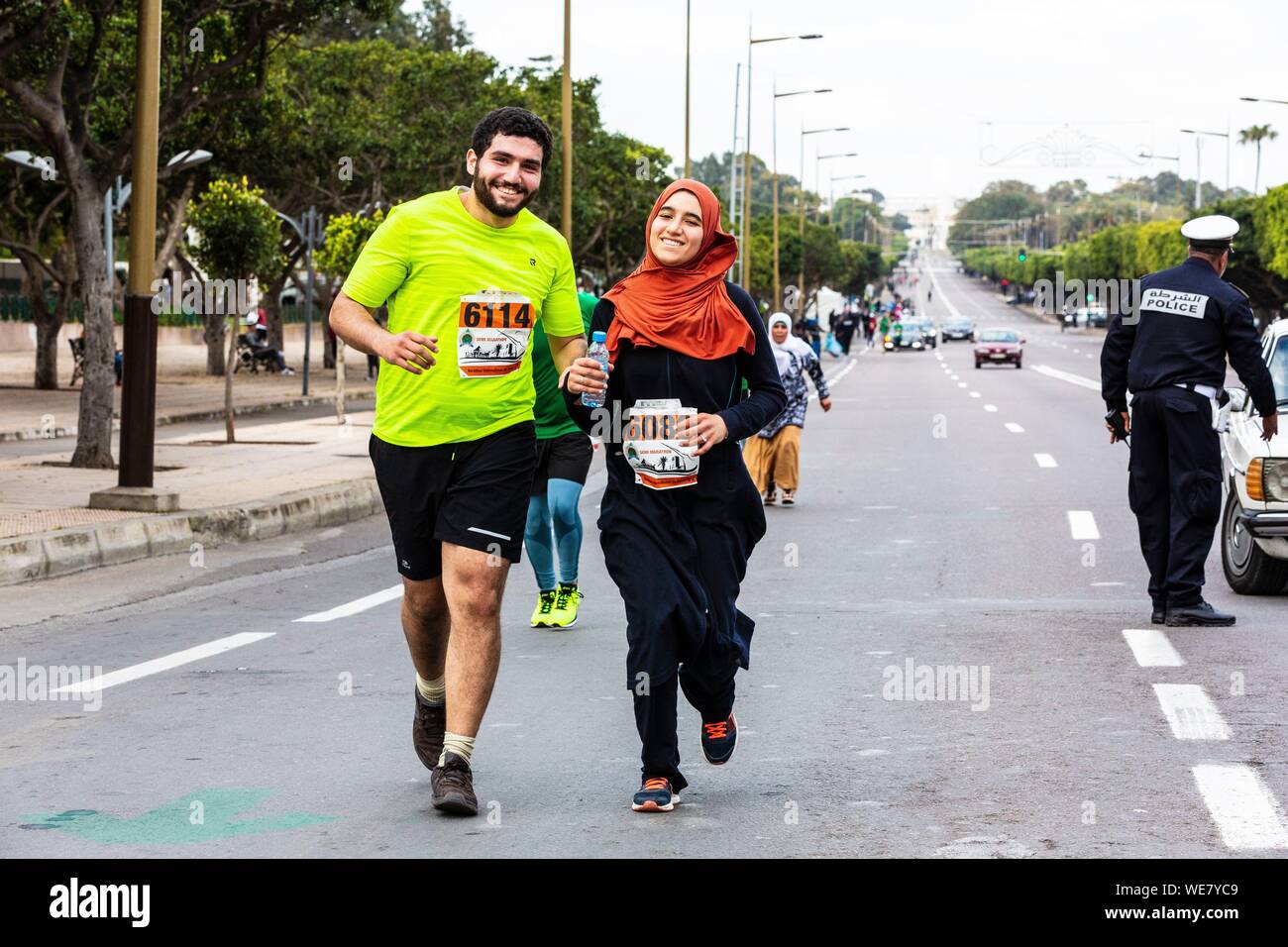 Marokko, Rabat, Rabat International Marathon Stockfoto