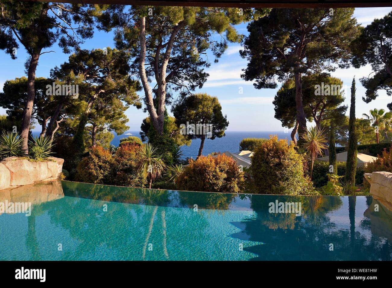 Frankreich, Alpes Maritimes, Saint Jean Cap Ferrat, Grand-Hotel du Cap Ferrat, ein 5-Sterne-Hotel Palace vom Four Seasons Hotel, privaten Infinity Pool Der Pool Suite Stockfoto