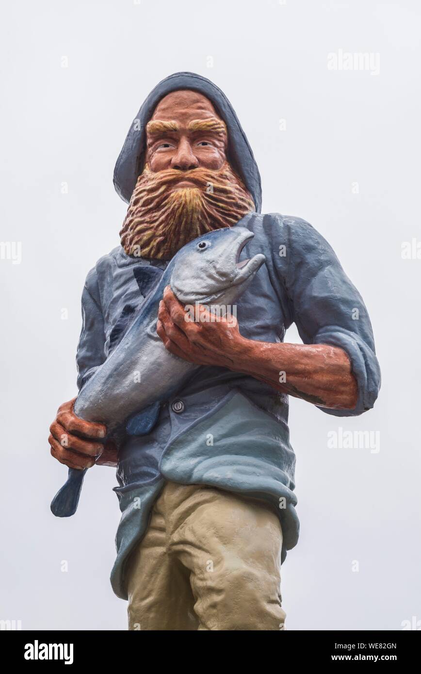 Usa, Maine, Napoli, Napoli fisherman Statue Stockfoto