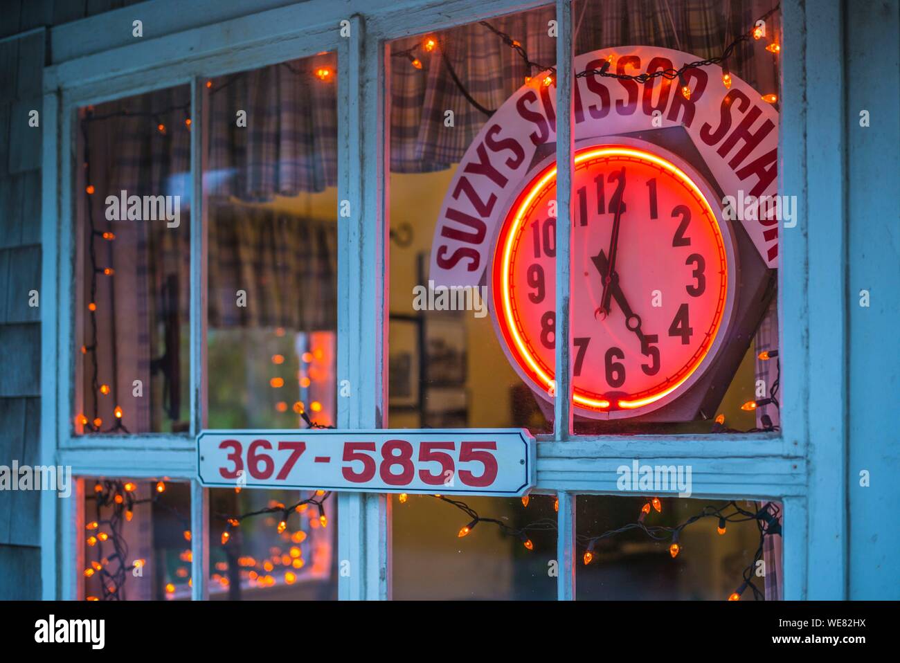 Usa, Maine Stonington, Dorf Friseur Shop Stockfoto