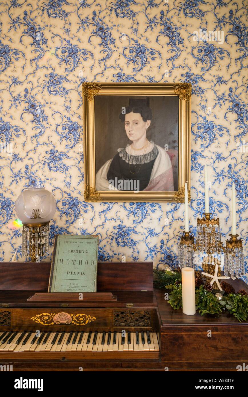 United States, New England, Massachusetts, Nantucket Island, Nantucket, hadwen House, historisches Haus, Interieur Stockfoto