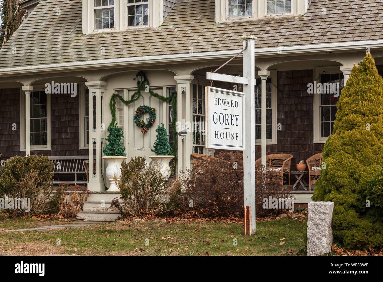 United States, New England, Massachusetts, Cape Cod, Yarmouthport, Edward Corey House, dem ehemaligen Zuhause von Autor und Illustrator Edward Corey Stockfoto