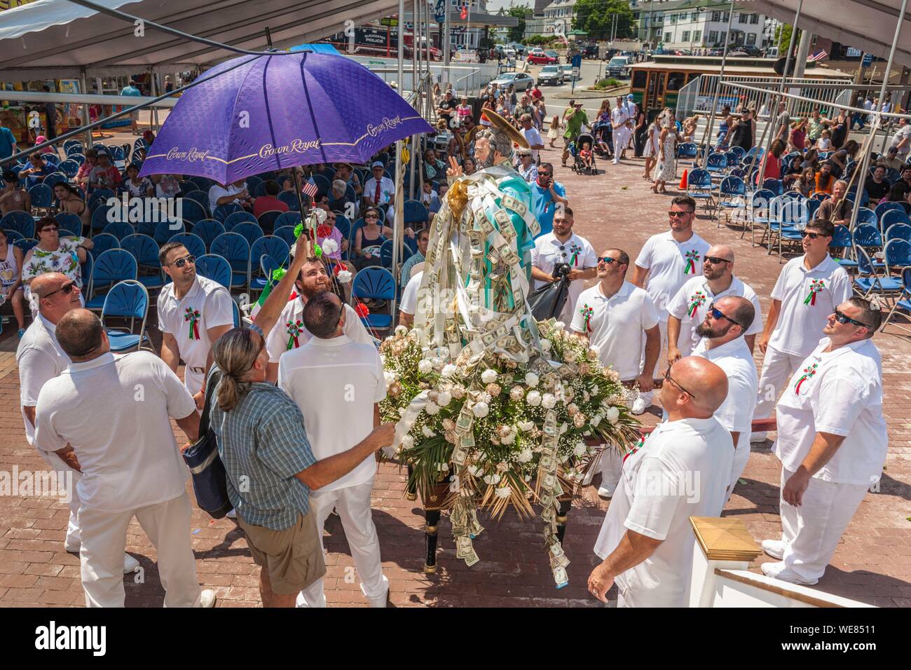 United States, New England, Massachusetts, Cape Ann, Gloucester, Saint Peters Fiesta, traditionelle italienische Angeln Community Festival, Prozession der Heiligen Stockfoto
