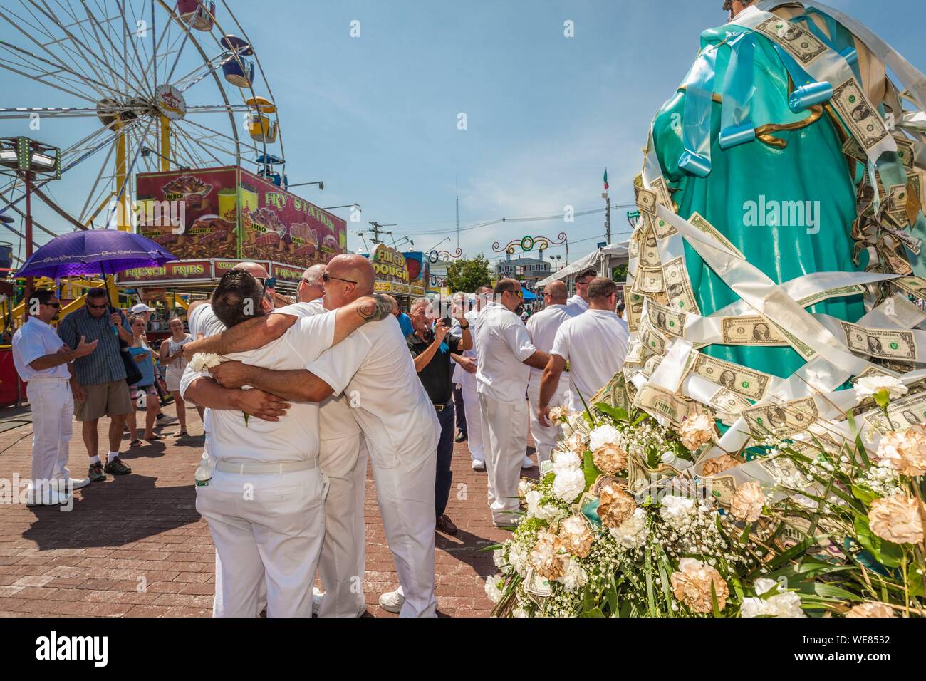 United States, New England, Massachusetts, Cape Ann, Gloucester, Saint Peters Fiesta, traditionelle italienische Angeln Community Festival, Prozession der Heiligen Stockfoto