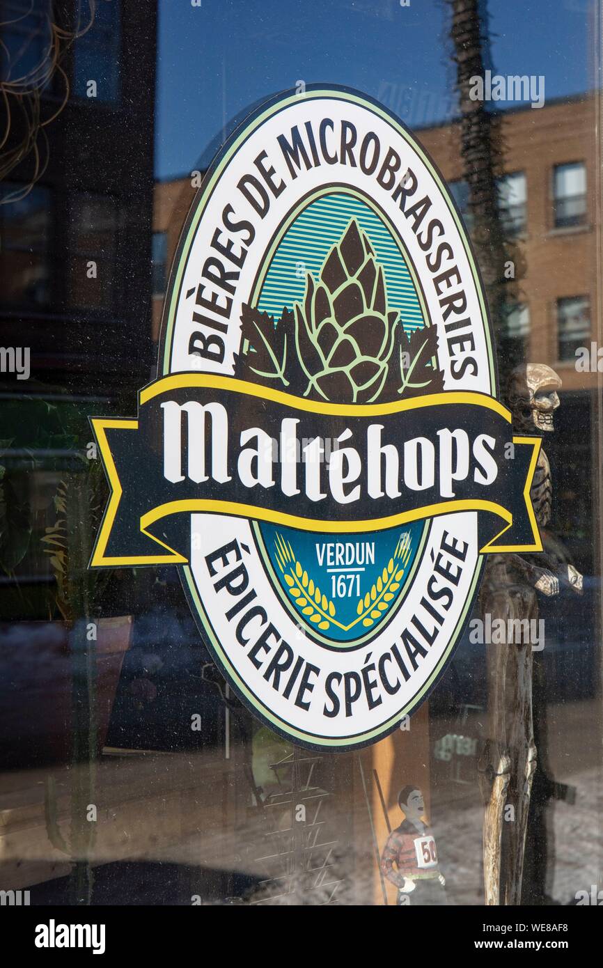 Kanada, in der Provinz Quebec, Montreal, den Bezirk der Stadt Verdun, Maltéhops Lebensmittelgeschäft in Bier vertrieb spezialisiert Stockfoto