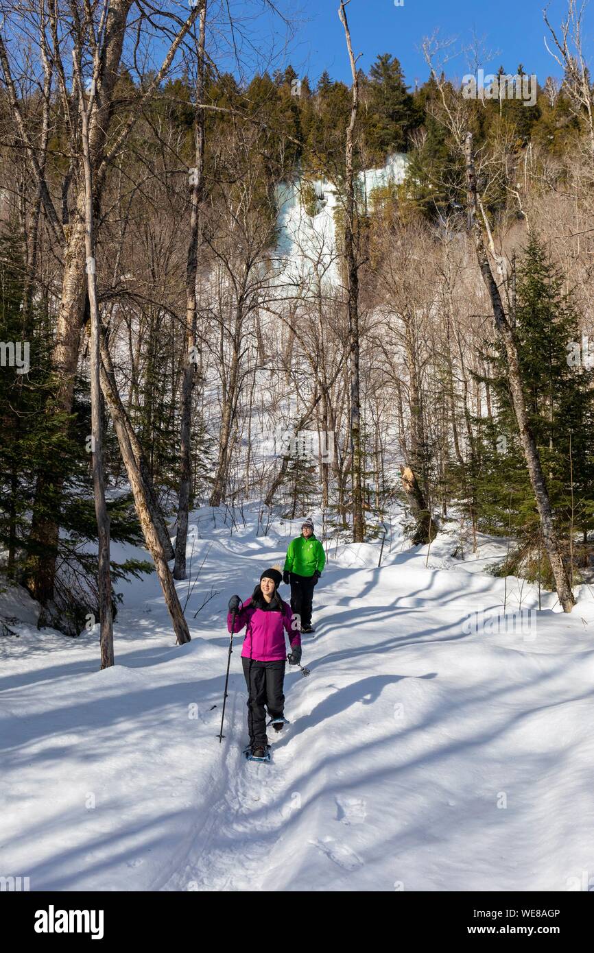 Kanada, Quebec Provinz, Mauricie region, Shawinigan und Umgebung, La Mauricie Nationalpark, Schneeschuhwandern MR OK Stockfoto
