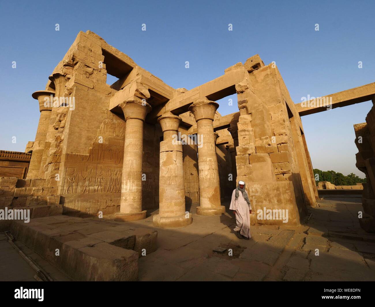 Ägypten, Ägypten, das Niltal, Kom Ombo Tempel für das Krokodil - vorangegangen Gott Sobek Stockfoto