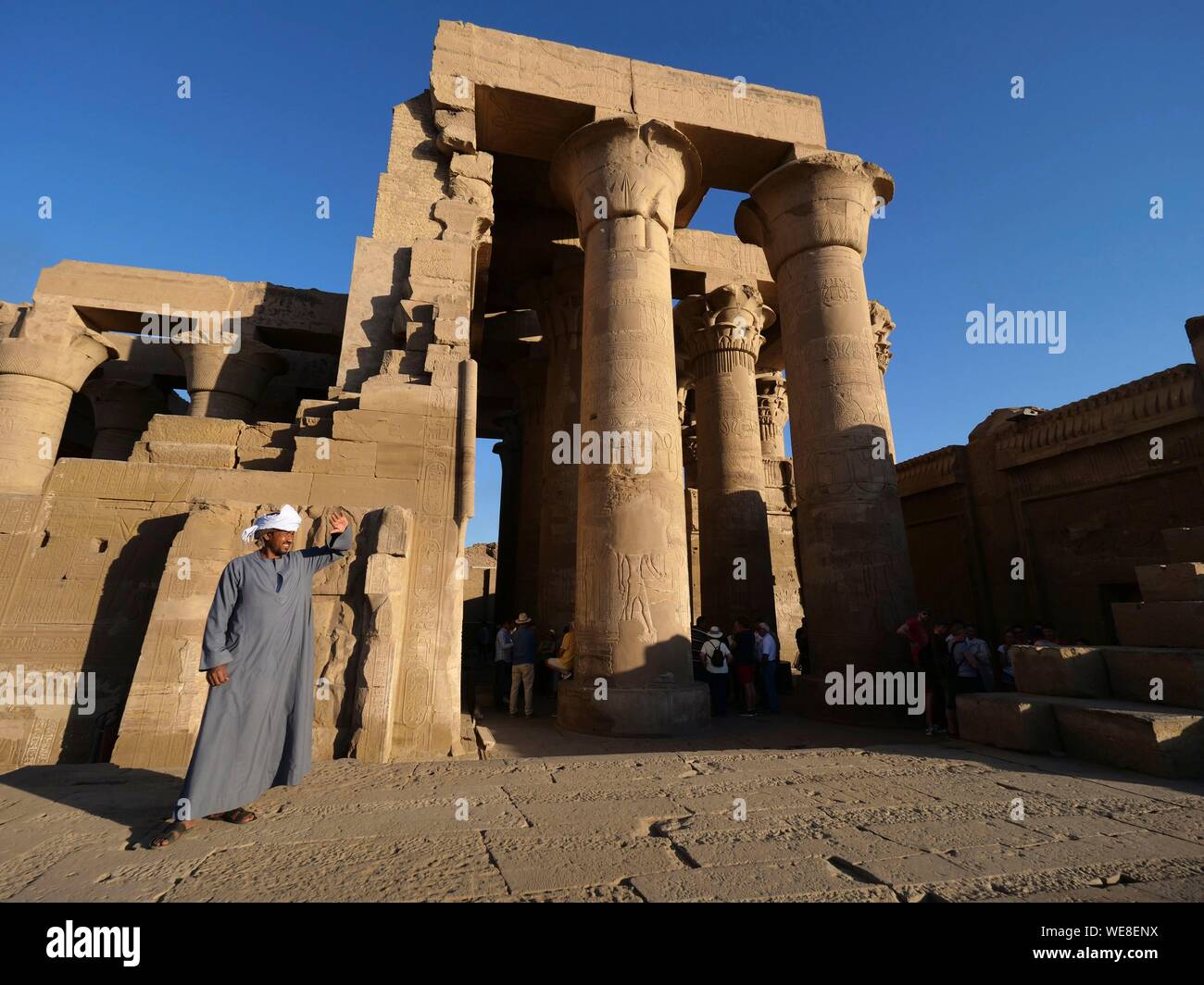 Ägypten, Ägypten, das Niltal, Kom Ombo Tempel für das Krokodil - vorangegangen Gott Sobek Stockfoto