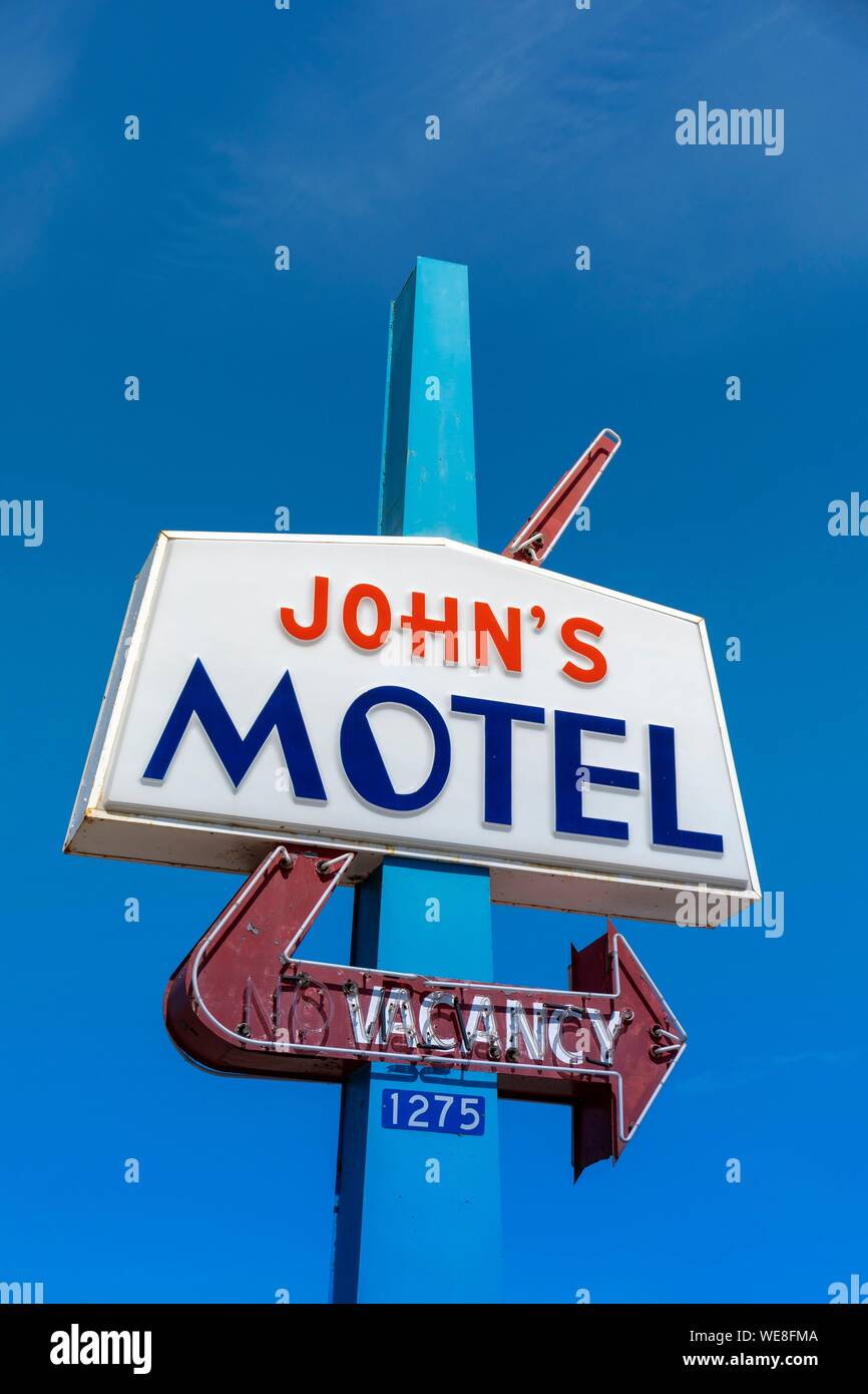 Kanada, Provinz New Brunswick, Chaleur Region, Beresford, John's Motel, Retro Design Zeichen Stockfoto