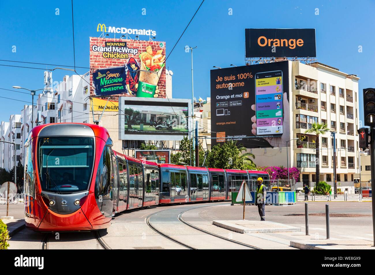 Marokko, Casablanca, Omar Al Khiam Boulevard Stockfoto