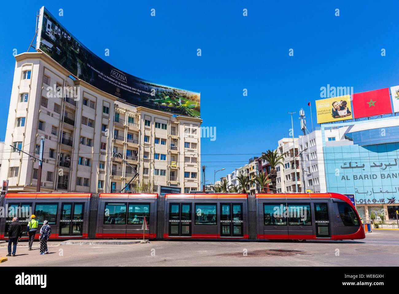 Marokko, Casablanca, Omar Al Khiam Boulevard Stockfoto