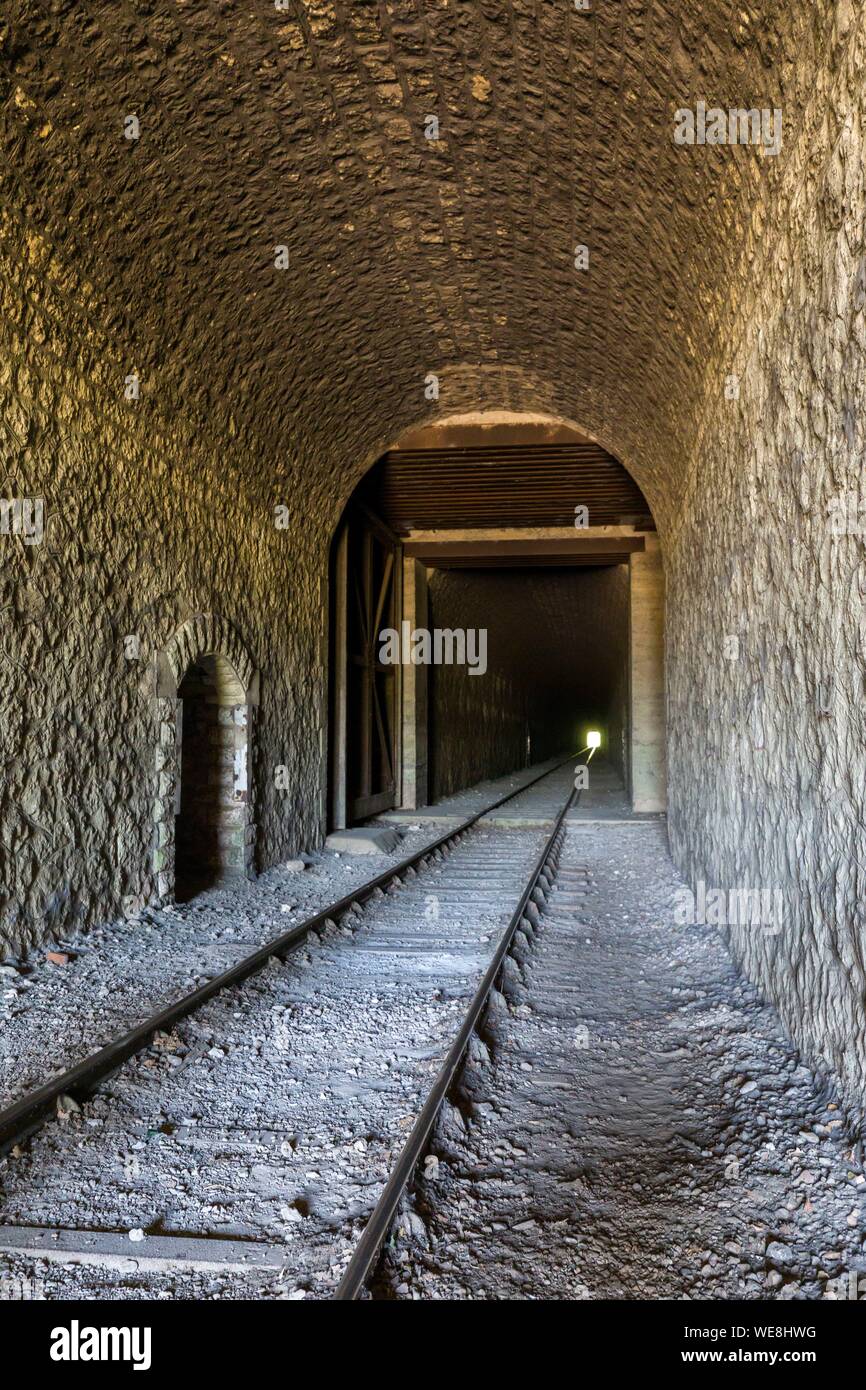 Frankreich, Loir et Cher, Saint Rimay, Deutsche Zentrale W3, innerhalb der Eisenbahntunnel Stockfoto