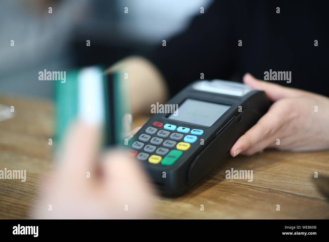 Digitale Zahlen für Service über Payment Terminal Stockfoto