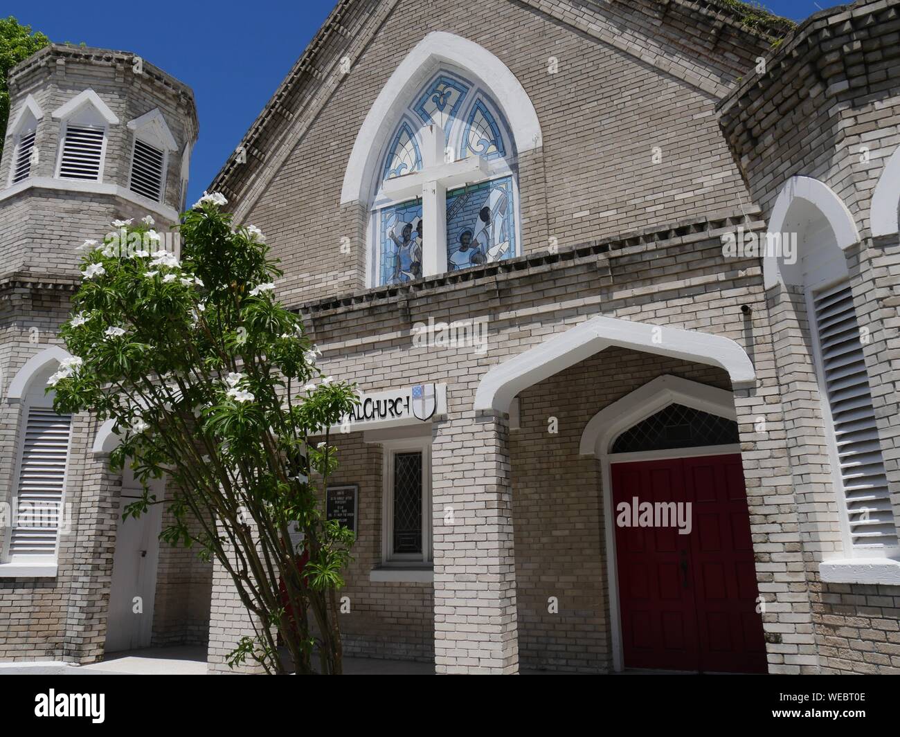 Vor der St. Peter der episkopalen Kirche in Key West, Florida. Stockfoto