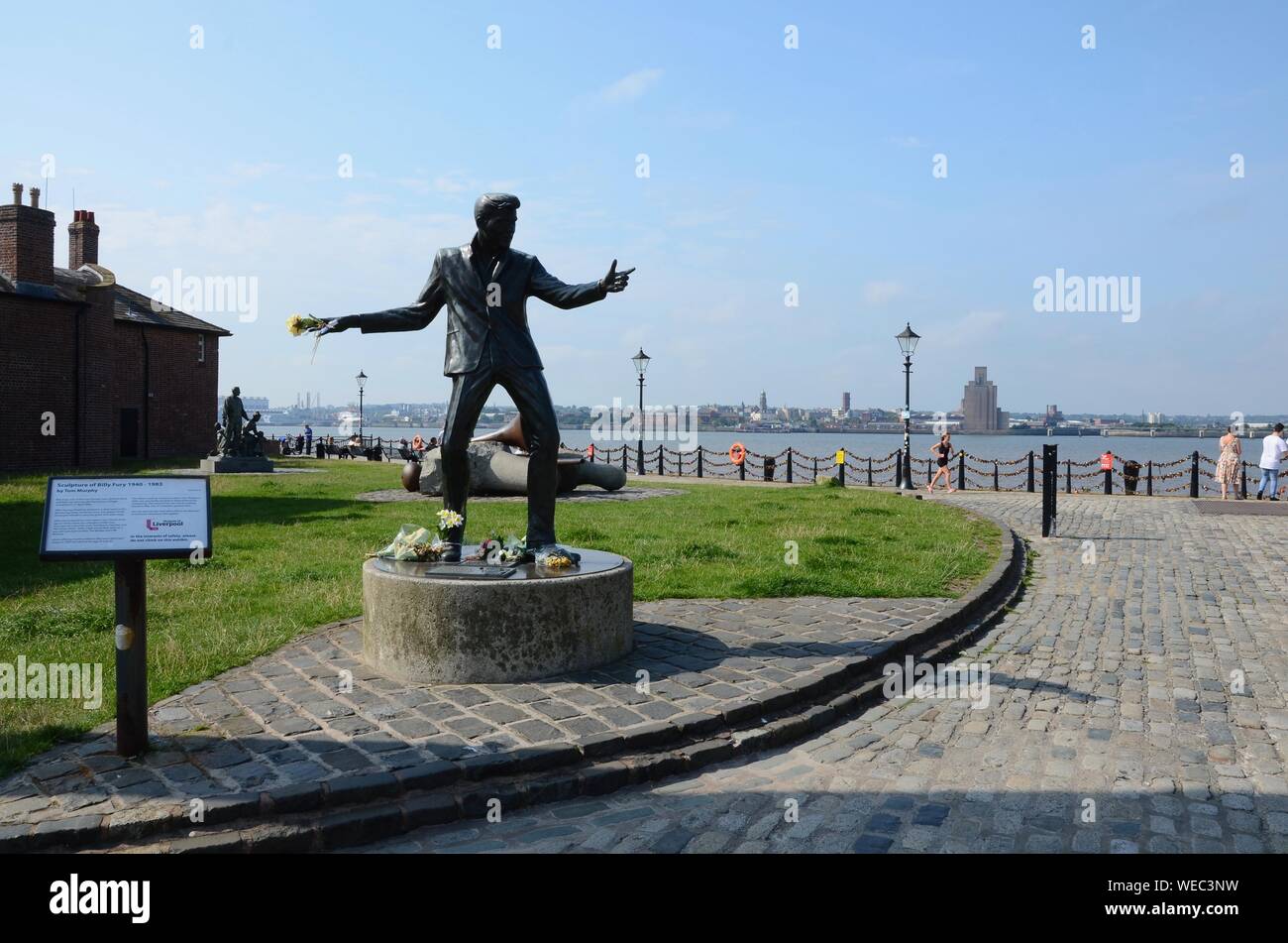 Die Billy Fury Statue in der Albert Dock, Liverpool, England, UK Stockfoto