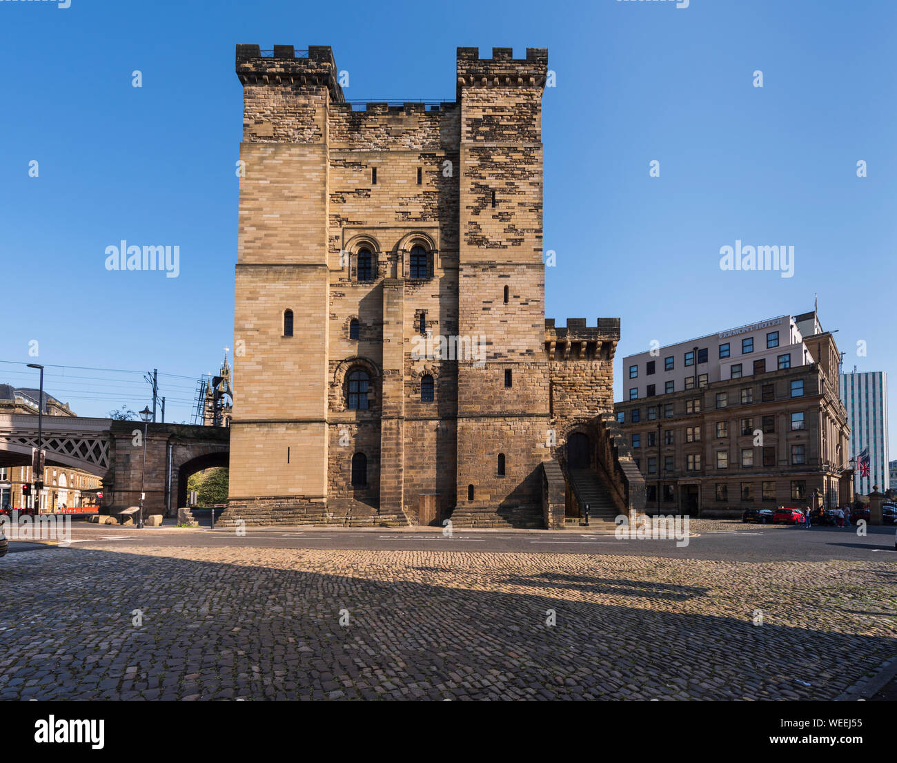 Schloss in der Stadt Newcastle upon Tyne Halten Stockfoto