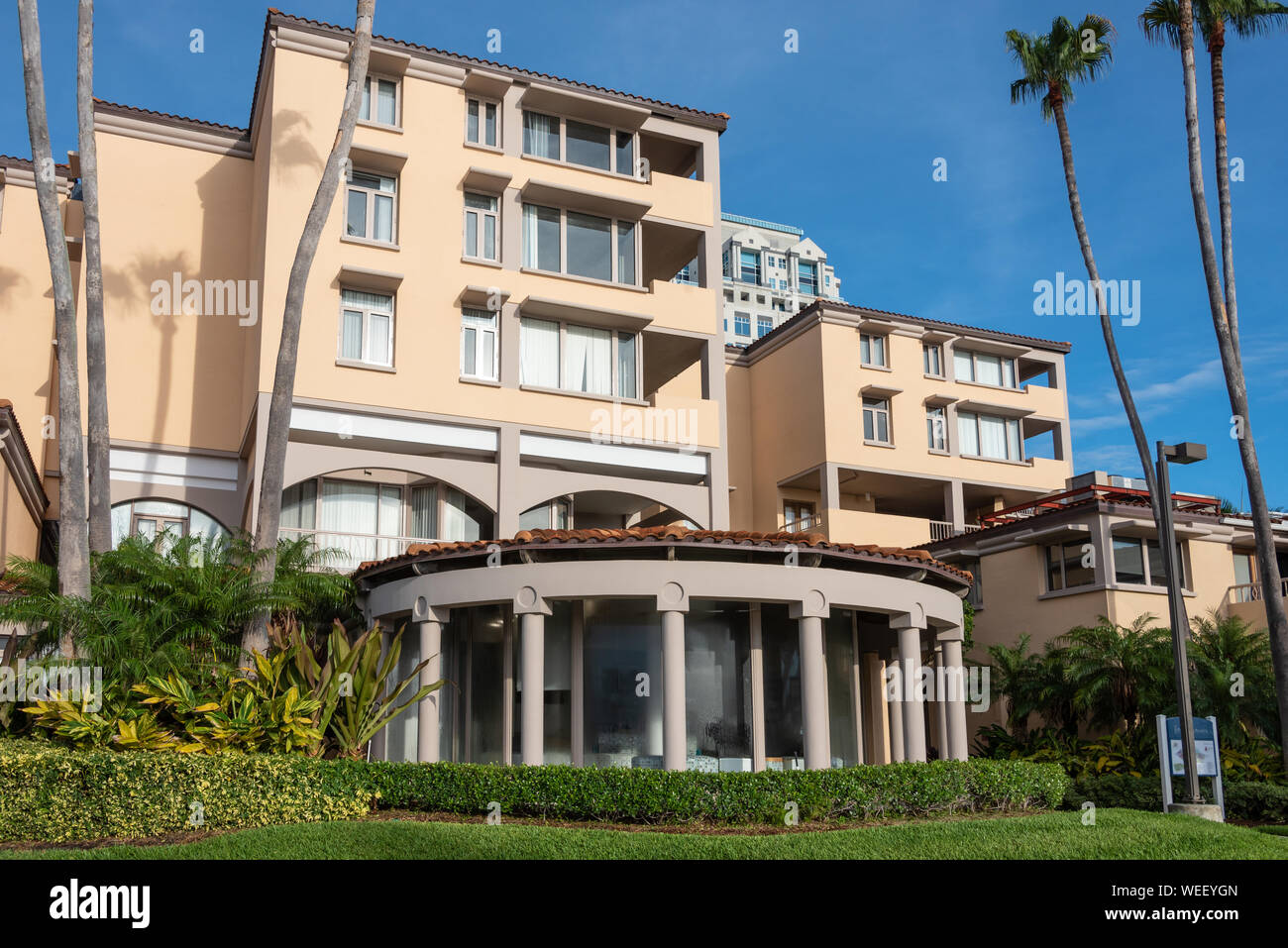 Palm Beach Atlantic University auf den Intracoastal Waterway im Downtown West Palm Beach, Florida. (USA) Stockfoto