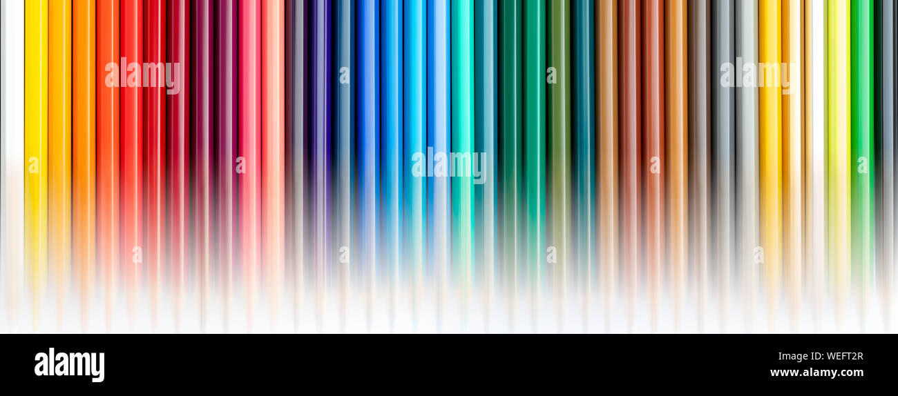 Textur Buntstifte. Im Vordergrund. Die gesamte Palette der Farben des Regenbogens. Anfang der Schule. Schöne wallpaper. Stockfoto