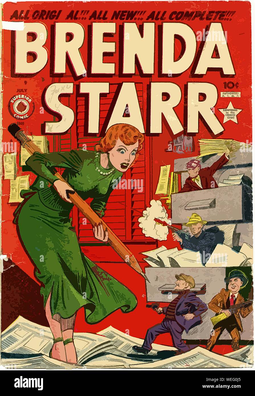 Vintage comic Cover Artwork Stockfoto