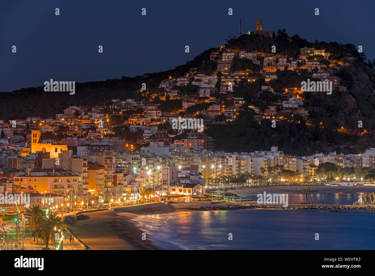 Strand Sabanell ALTSTADT BLANES COSTA BRAVA GERONA KATALONIEN SPANIEN Stockfoto