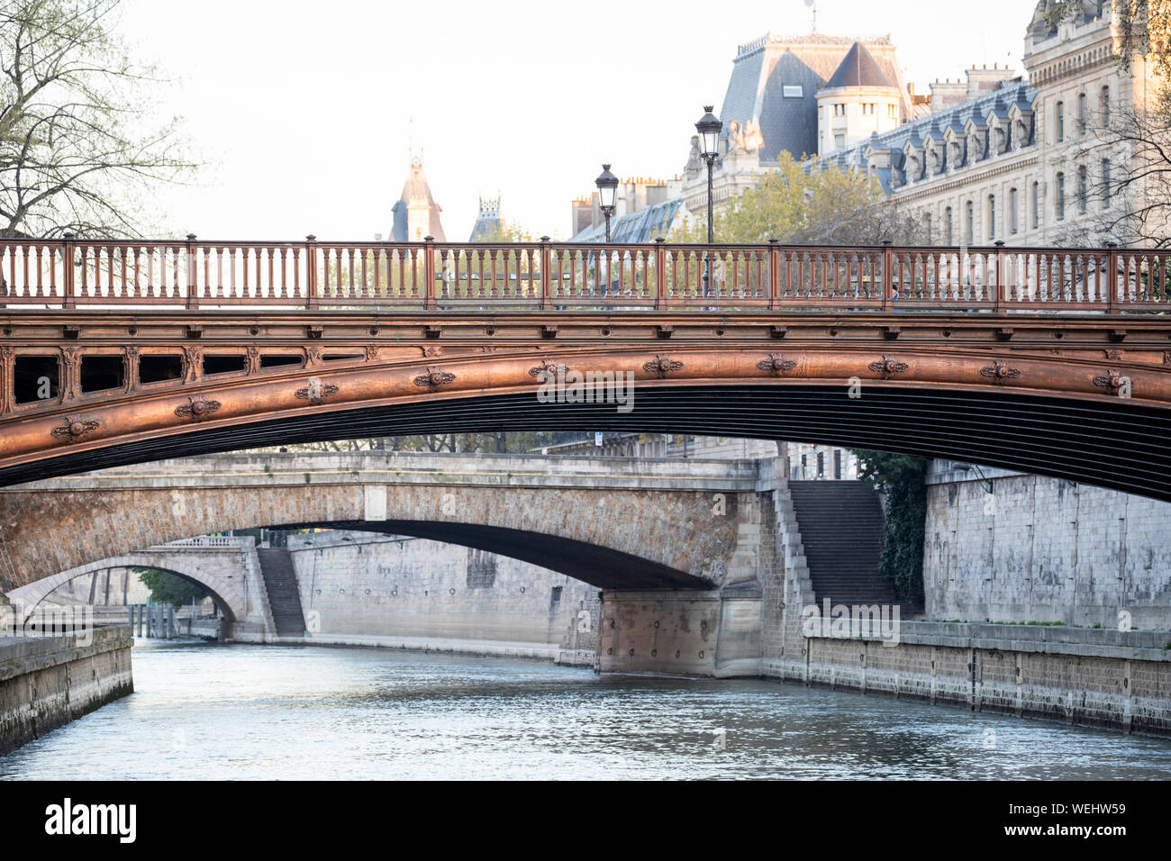 Pont au Double, Paris, Frankreich Stockfoto