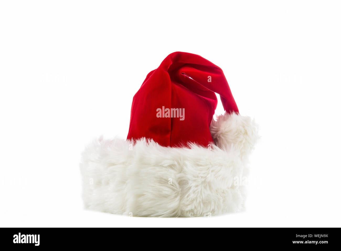 Santa Claus hat auf weißem Hintergrund Stockfoto