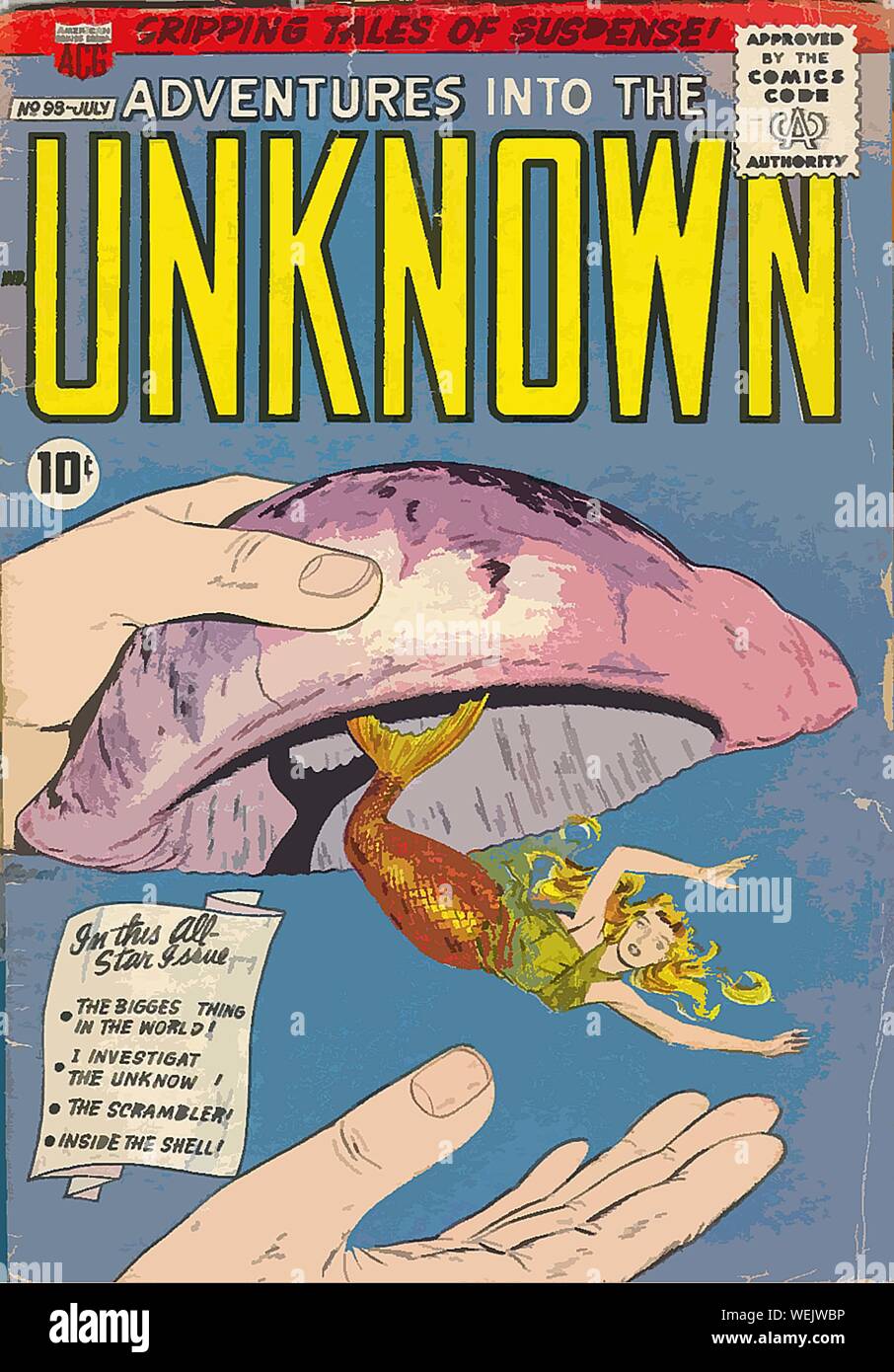 Vintage comic Cover Artwork Stockfoto