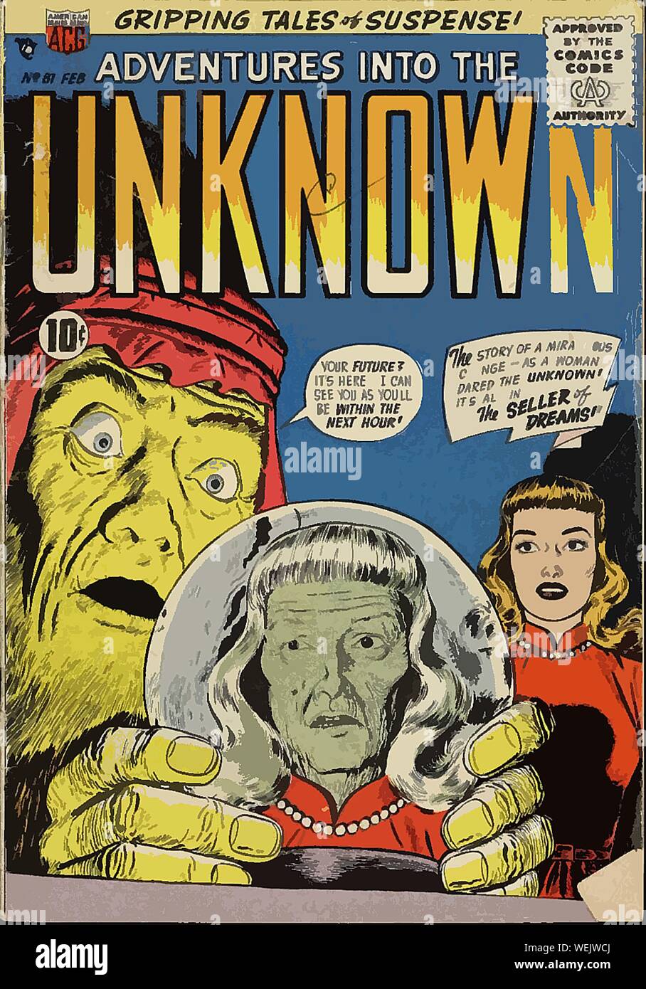 Vintage comic Cover Artwork Stockfoto