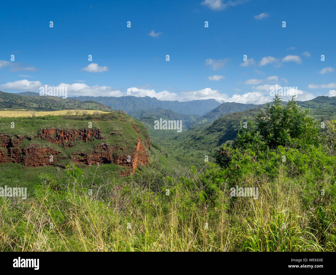 Hanapepe Valley auf der Insel Kauai. Kauai ist der Garten Insel bezeichnet und ist die älteste von den größeren Inseln von Hawaii. Stockfoto
