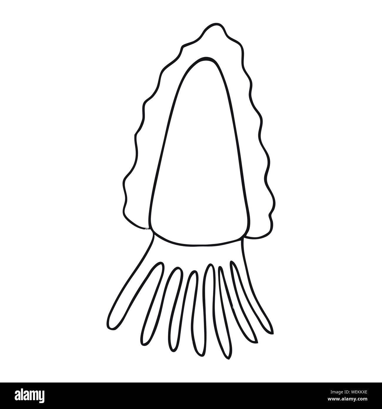 Schwarz und Weiß isoliert squid Symbol auf weißem Hintergrund Stock Vektor