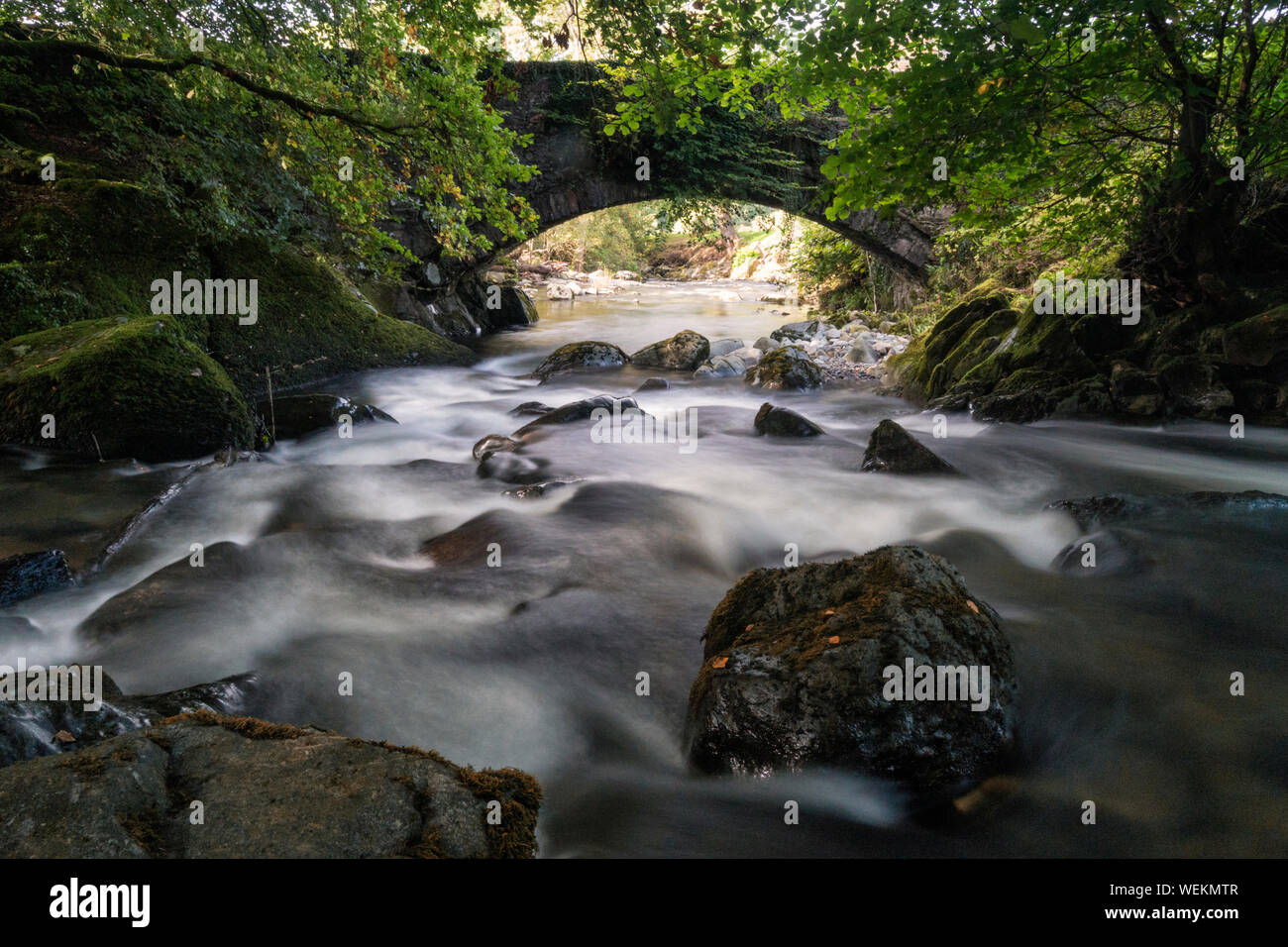 Wasserfälle auf der Torrent entfernt in der Nähe von Snowdonia Dollgellau Stockfoto
