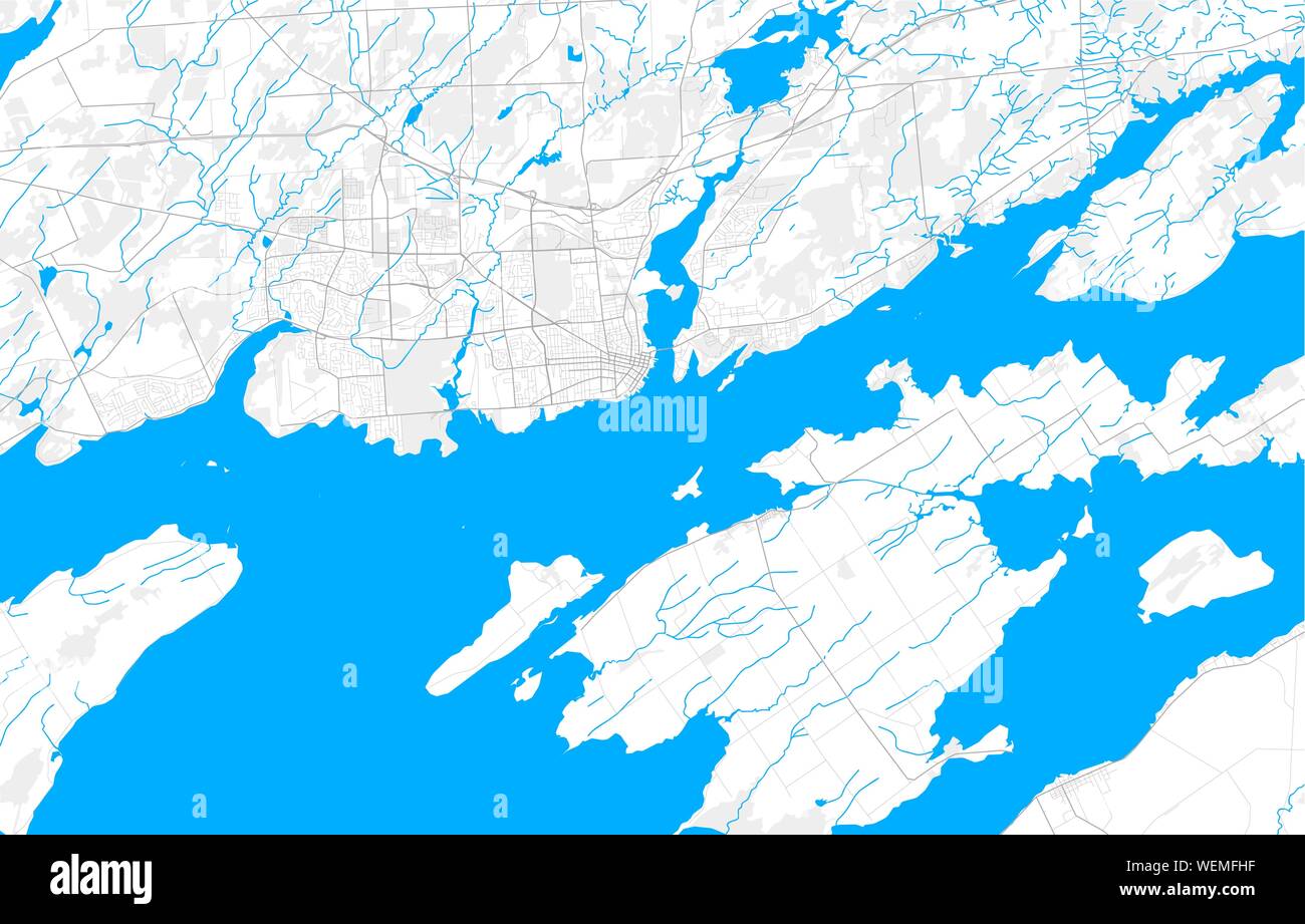 Reich detaillierte Vektor Bereich Karte von Kingston, Ontario, Kanada. Karte Vorlage für Wohnkultur. Stock Vektor