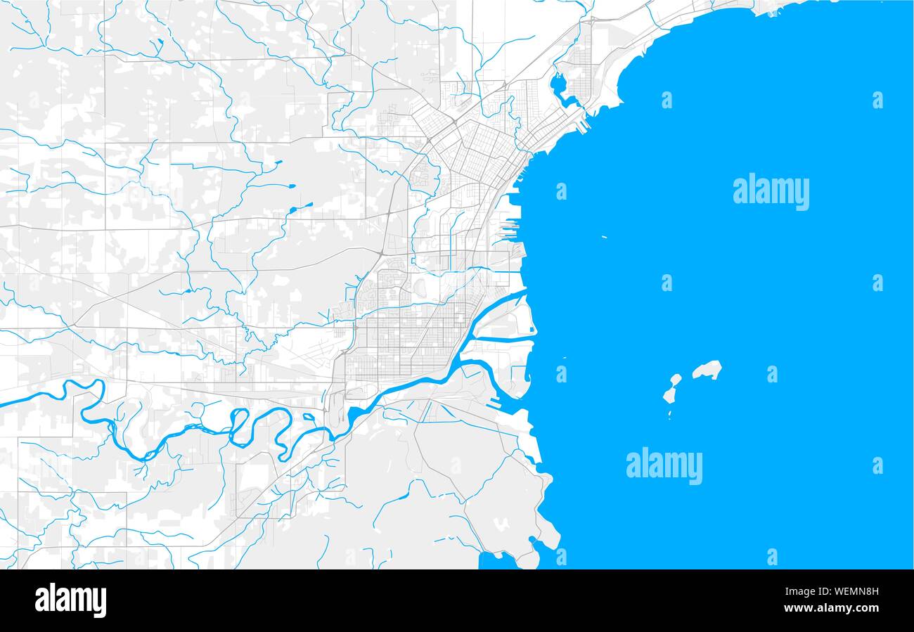 Reich detaillierte Vektor Bereich Karte von Thunder Bay, Ontario, Kanada. Karte Vorlage für Wohnkultur. Stock Vektor