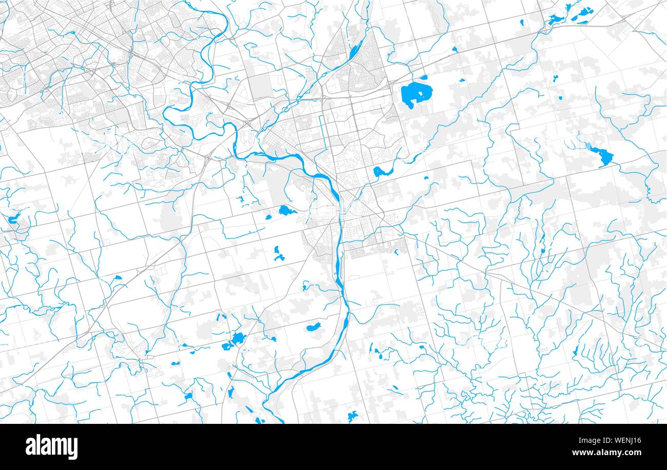 Reich detaillierte Vektor Lageplan von Cambridge, Ontario, Kanada. Karte Vorlage für Wohnkultur. Stock Vektor