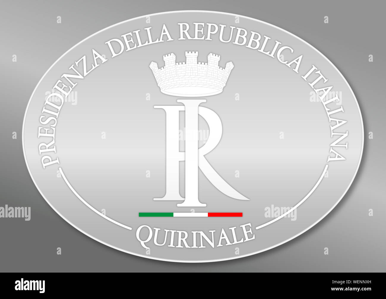 Oval Wappen des Präsidenten der Italienischen Republik, Abbildung Stockfoto