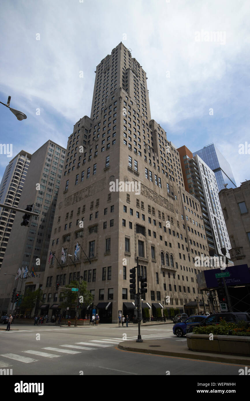 Das Hotel Intercontinental Chicago Tower auf der Magnificent Mile von Chicago usa Illinois Stockfoto