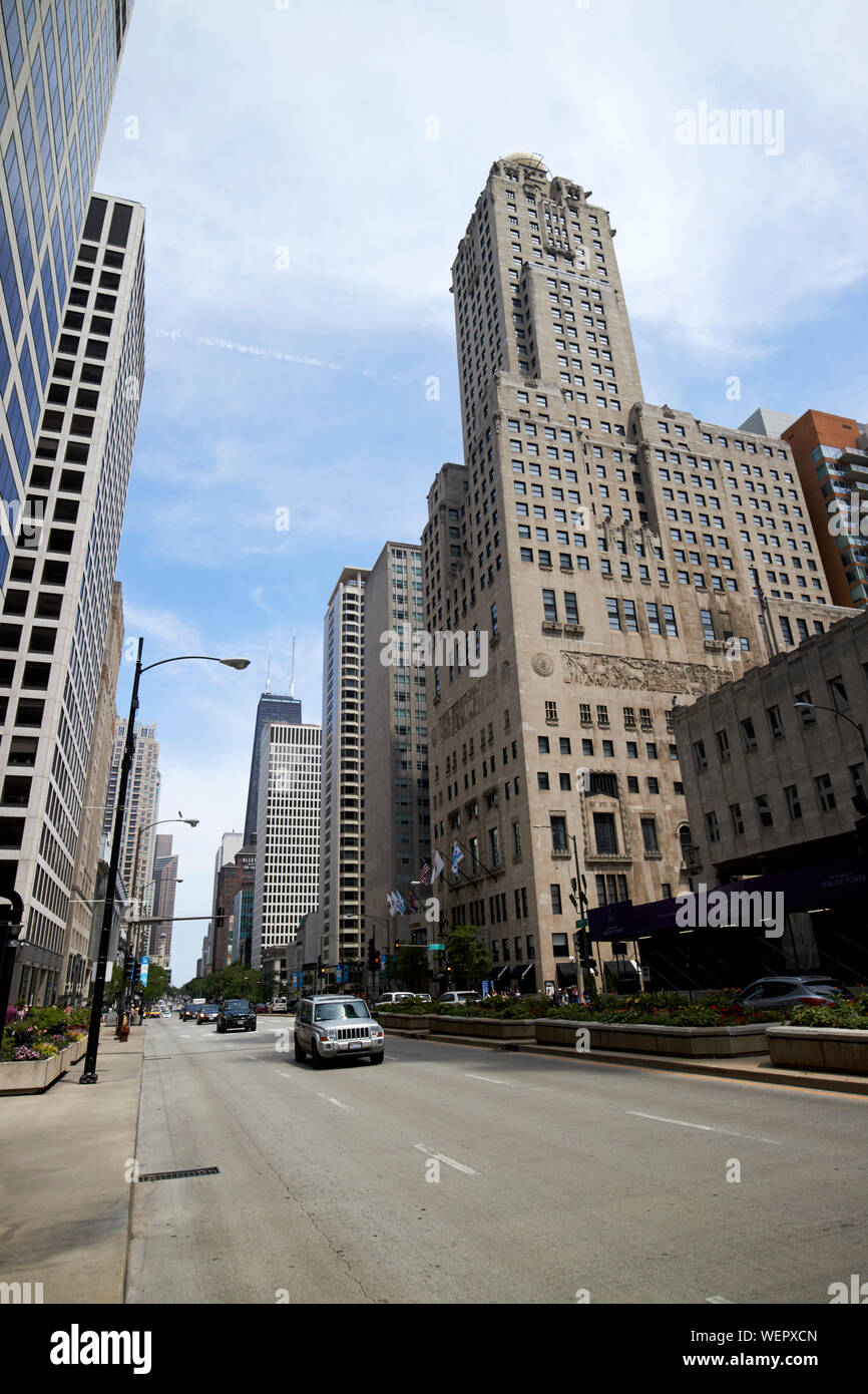 Das Hotel Intercontinental Chicago Tower auf der Magnificent Mile von Chicago usa Illinois Stockfoto